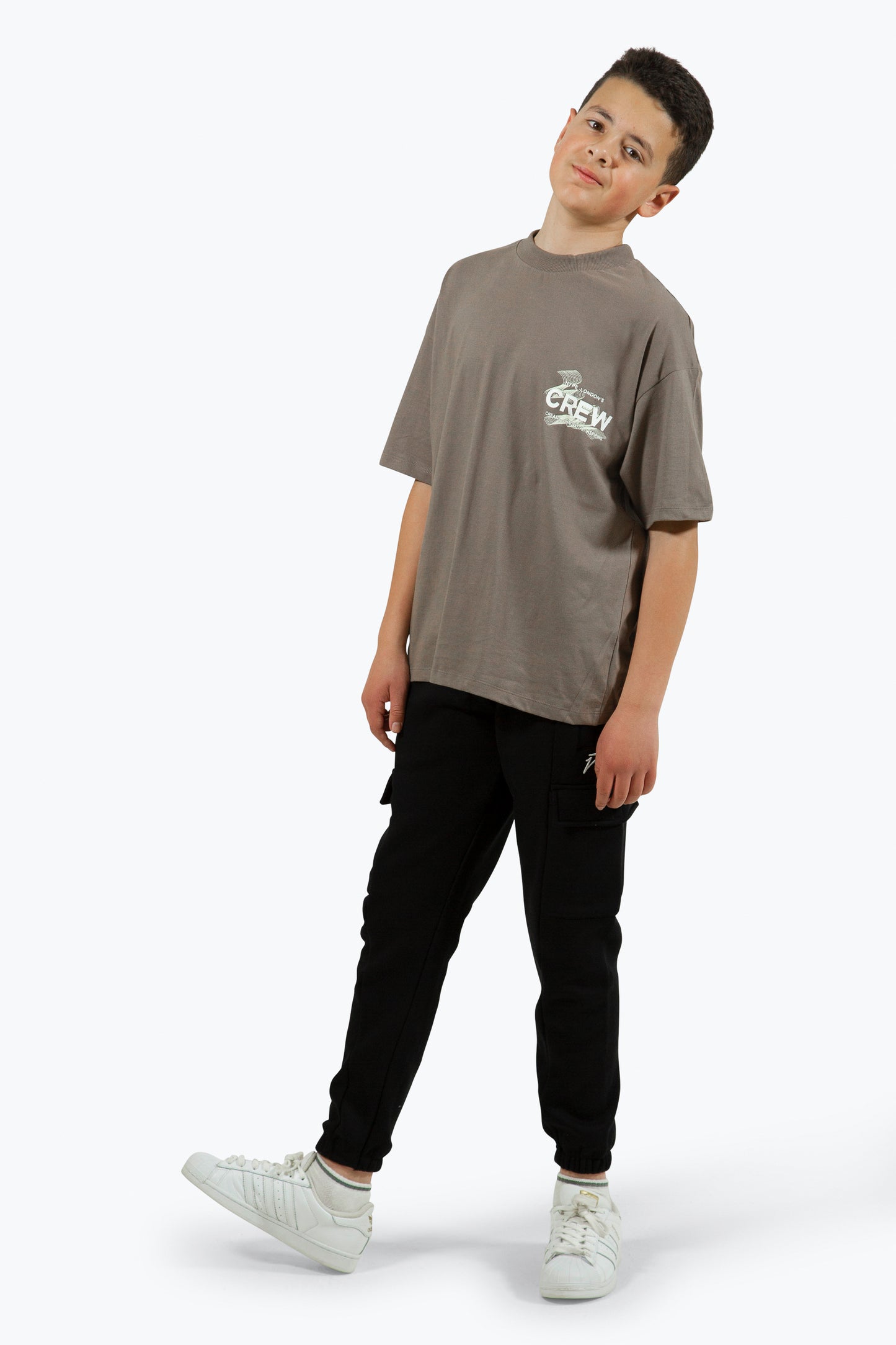 Hype Boys Brown Crew Oversized T-Shirt