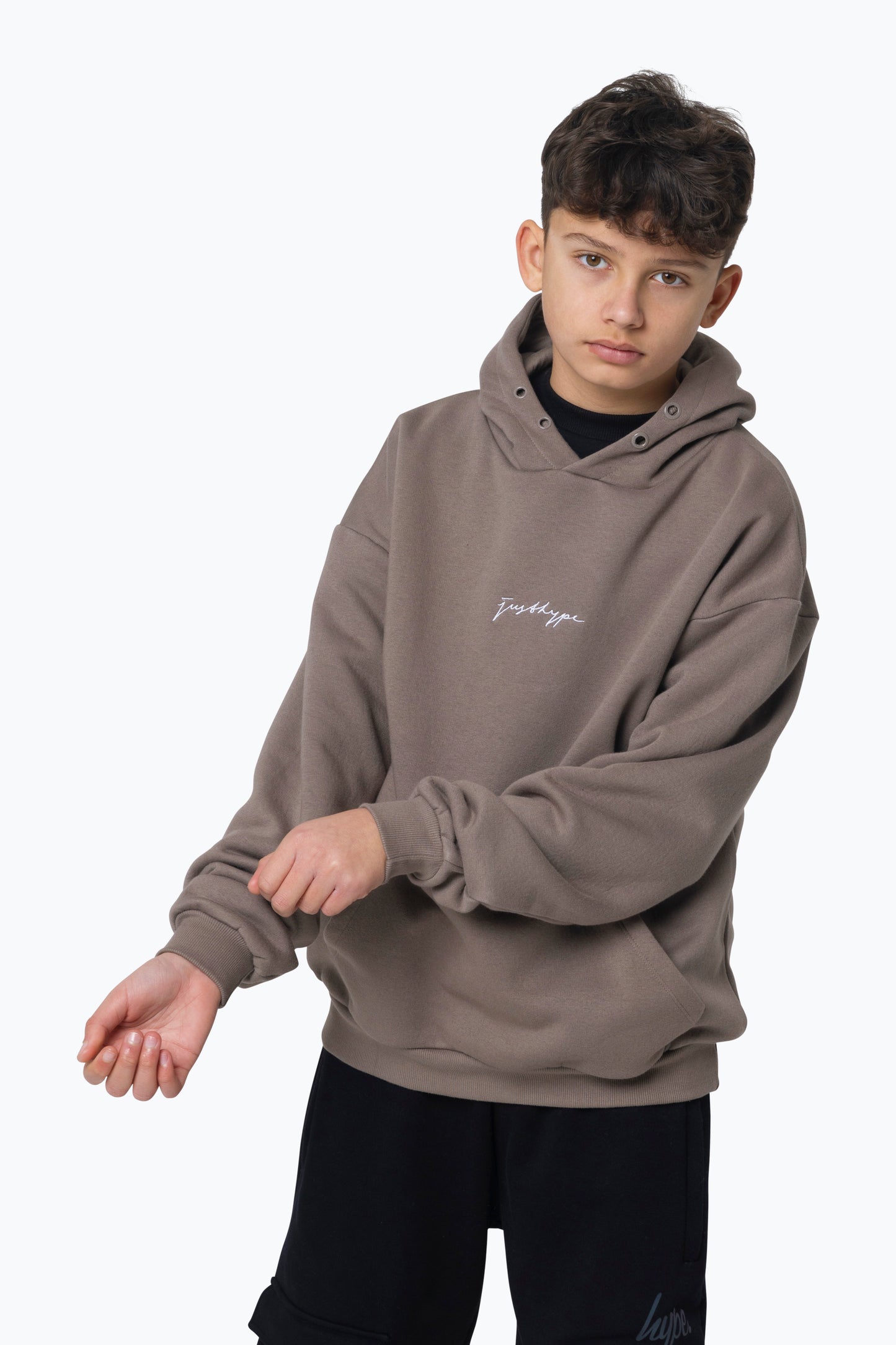 Hype Kids Brown Brown Scribble Hoodie