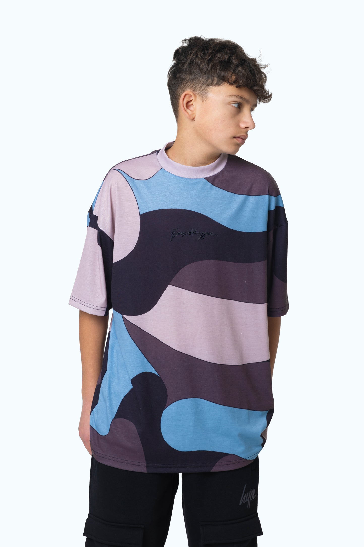 Hype Boys Multi Squiggle Camo Oversized T-Shirt