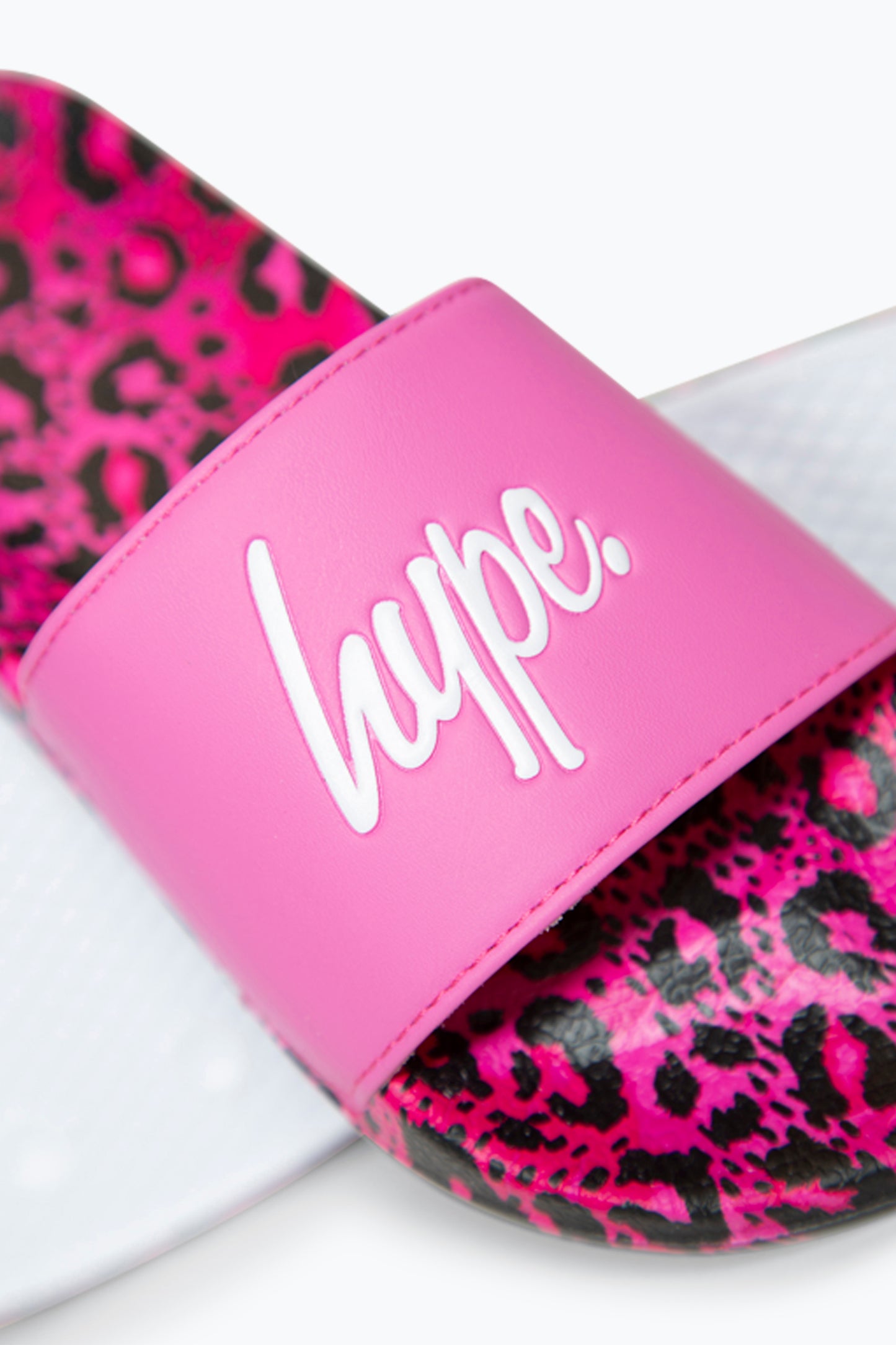 Hype Girls Multi Pink Leopard Script Sliders