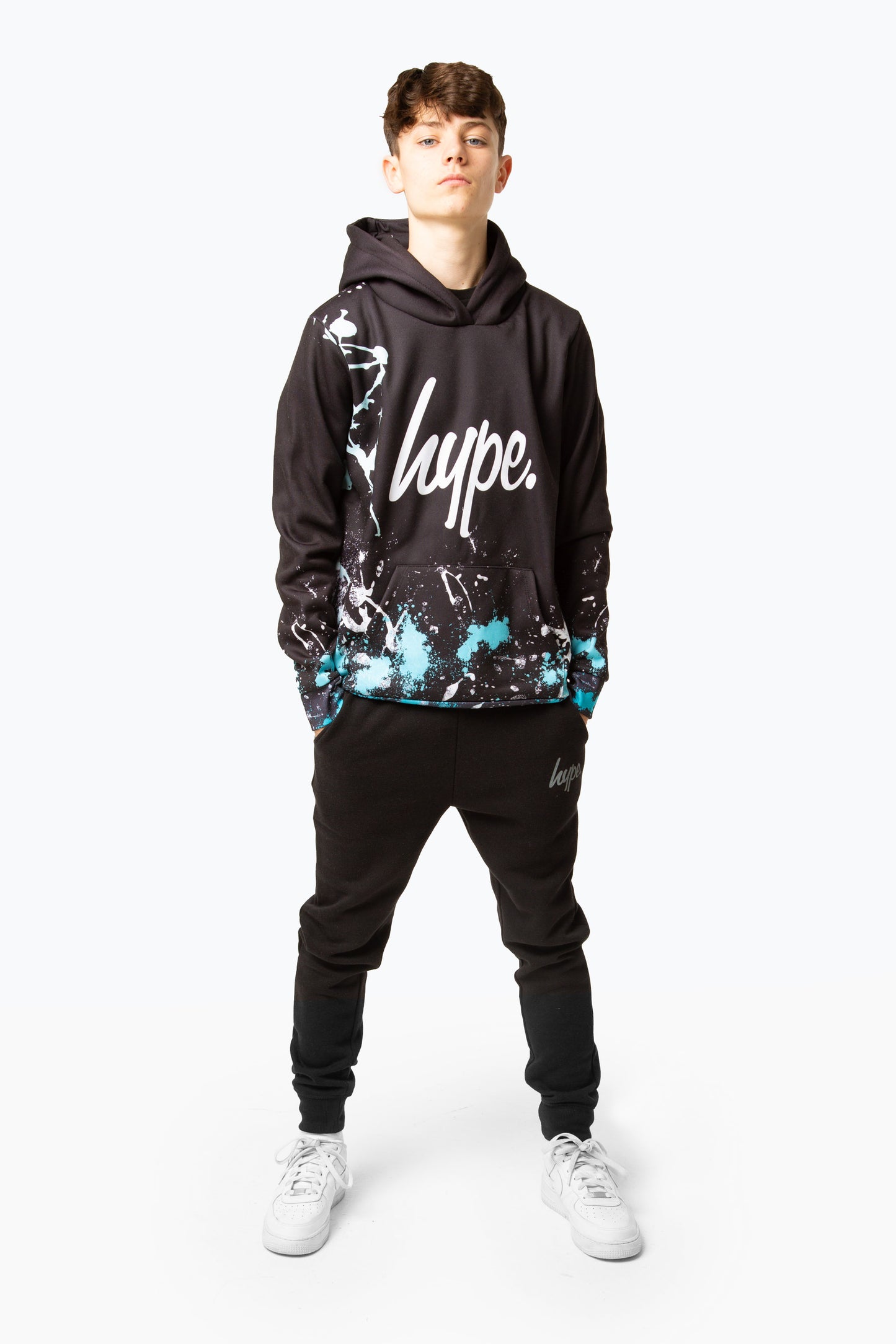 Hype Boys Black Cold Splat Script Hoodie