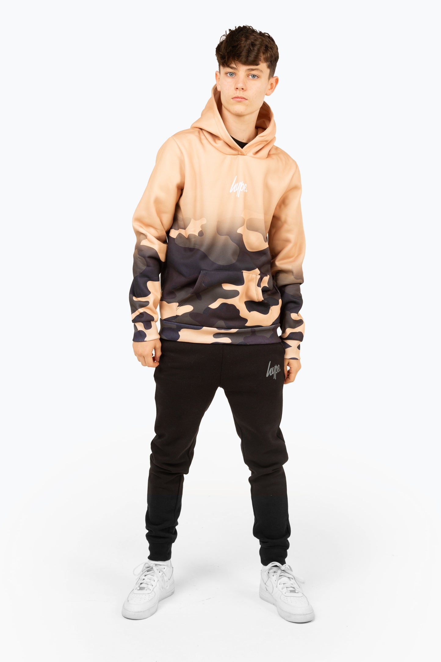 Hype Boys Beige Sand Camo Mini Script Hoodie