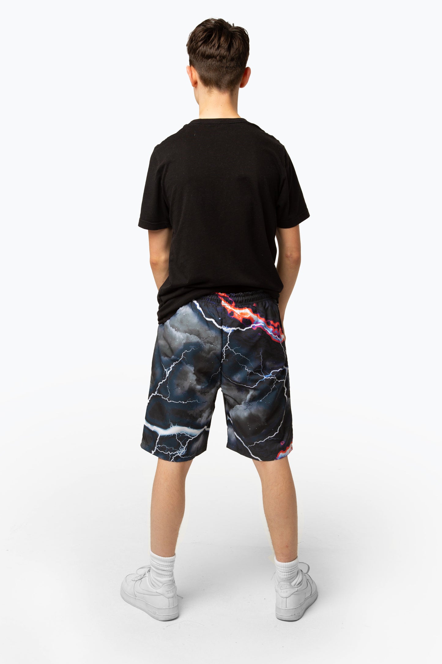 Hype Boys Black Smokey Storm Outline Script Swim Shorts