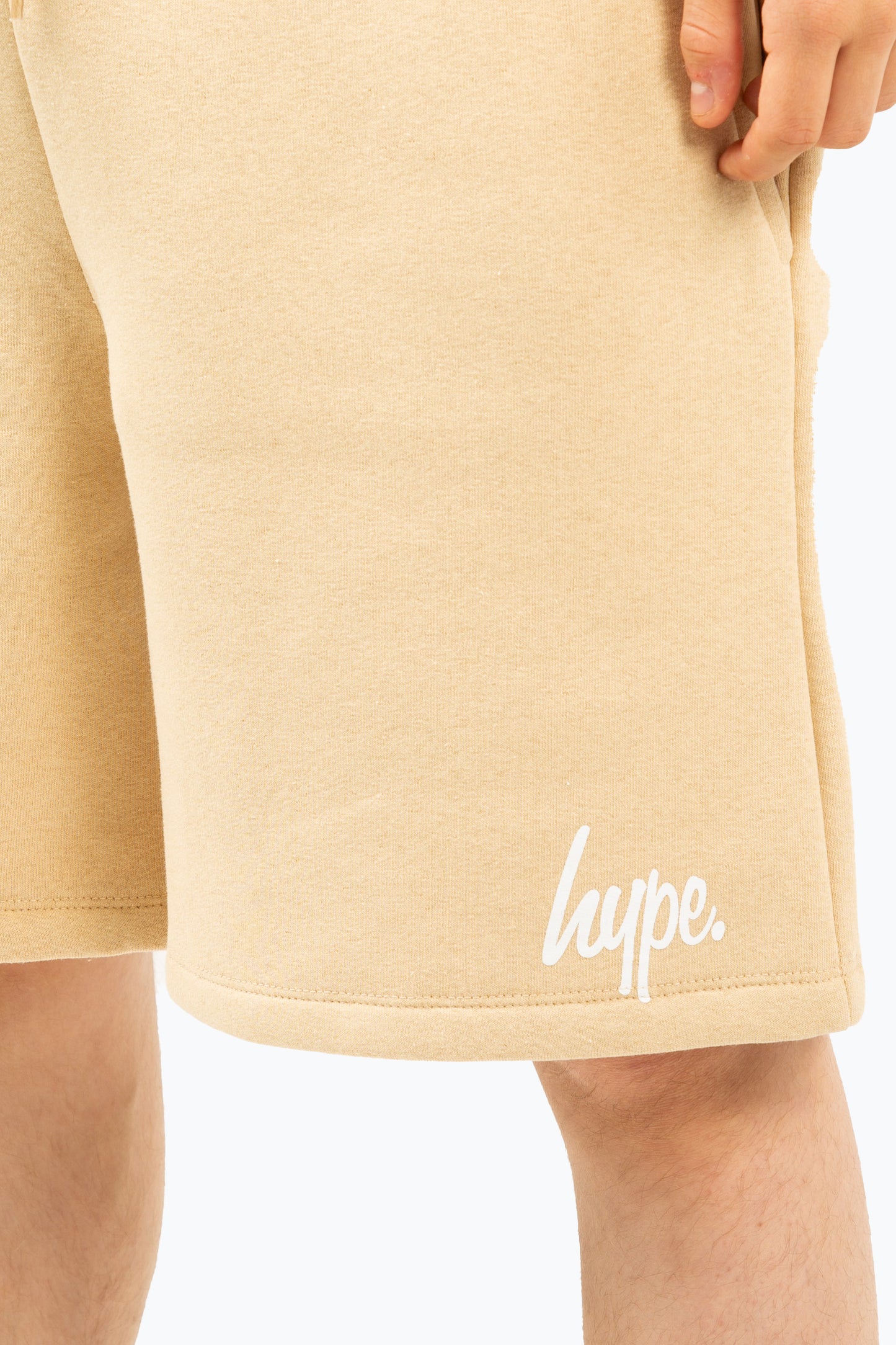 Hype Boys Beige Script Shorts