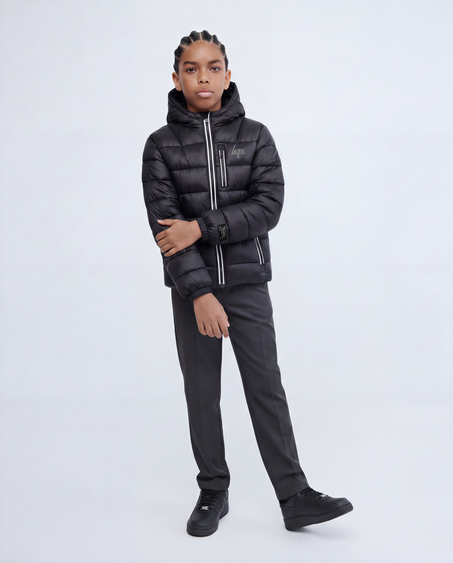 Hype Kids Black Padded Reflective Jacket