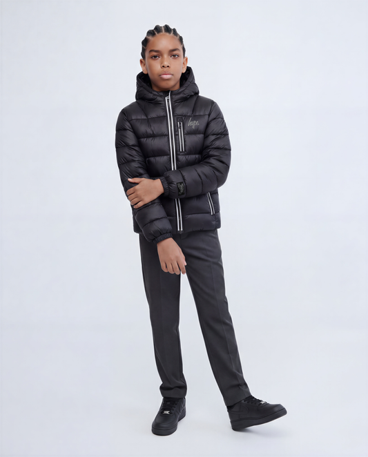 Hype Kids Black Padded Reflective Jacket