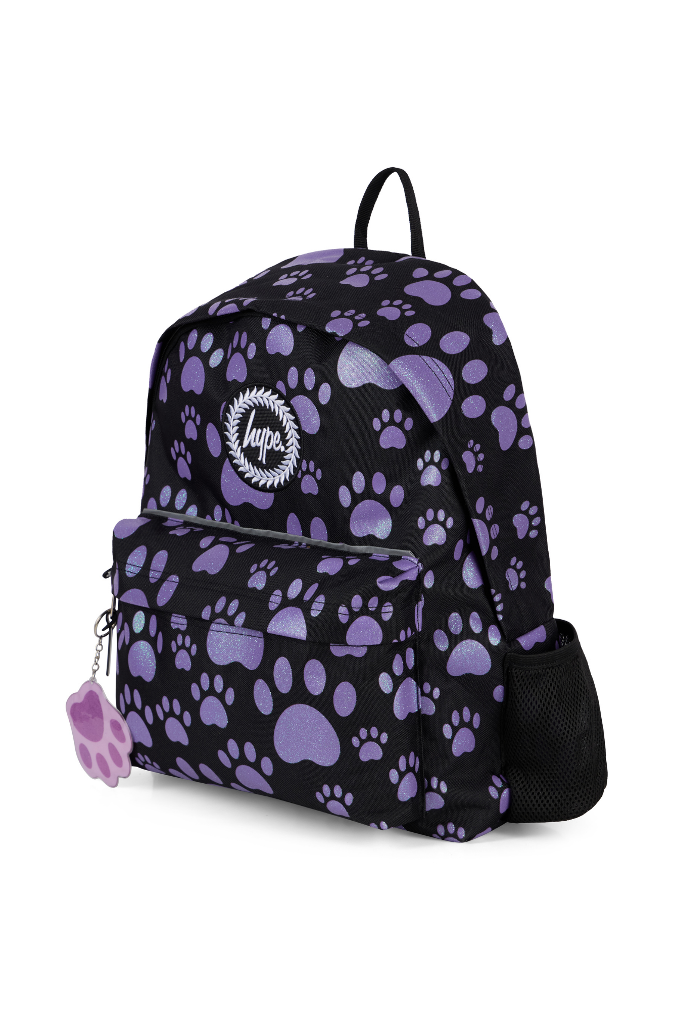 Hype Girls Black Glitter Paw Backpack