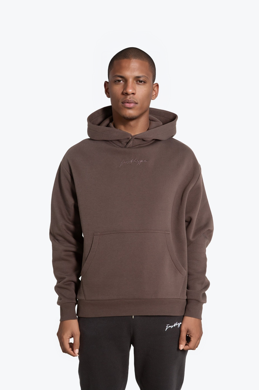 Hype Mens Brown Scribble Boxy Hoodie