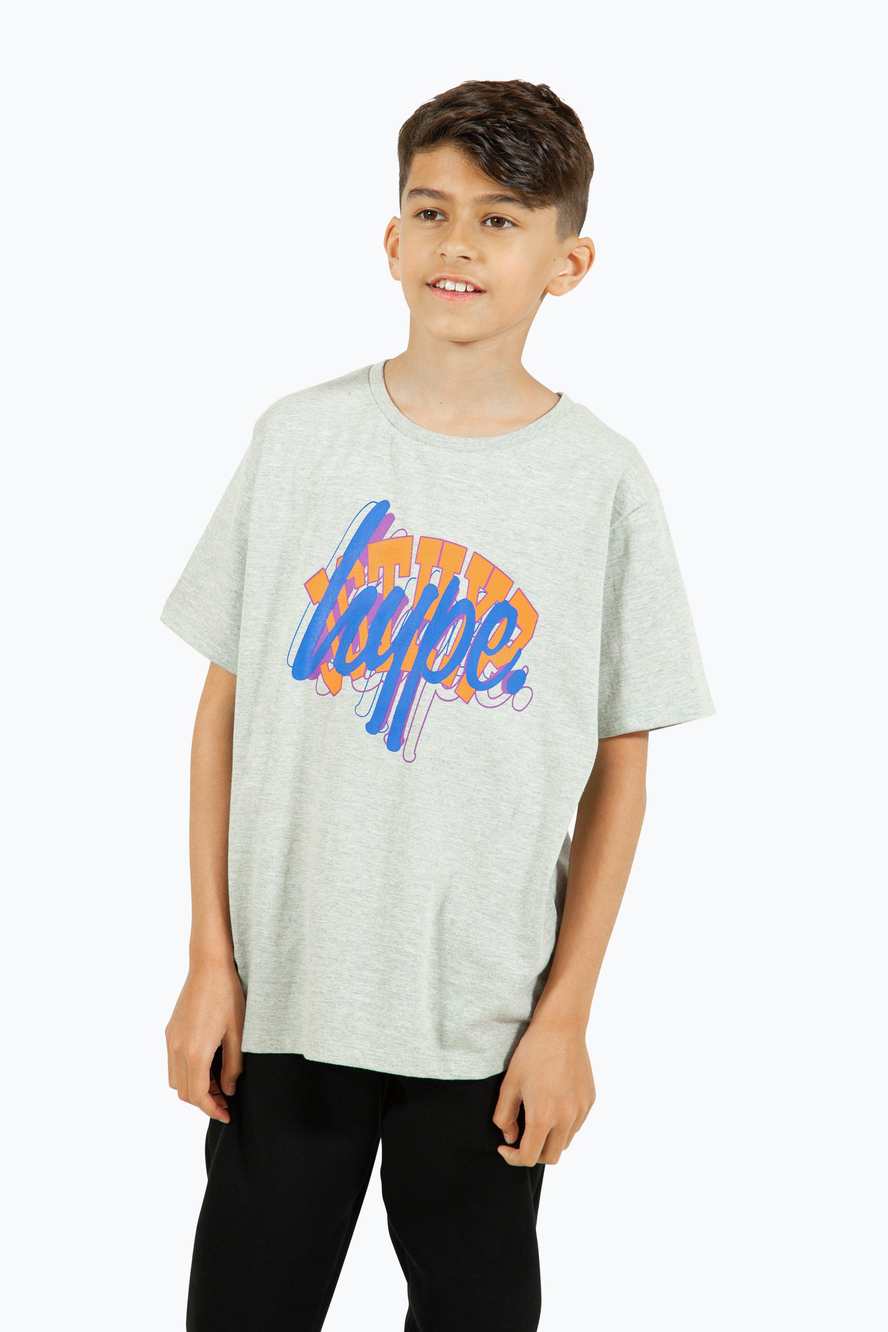 Hype Boys Grey Marl Triple T-Shirt