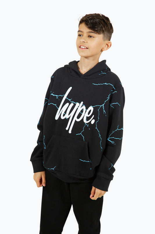 Hype Boys Black Lightning Hoodie