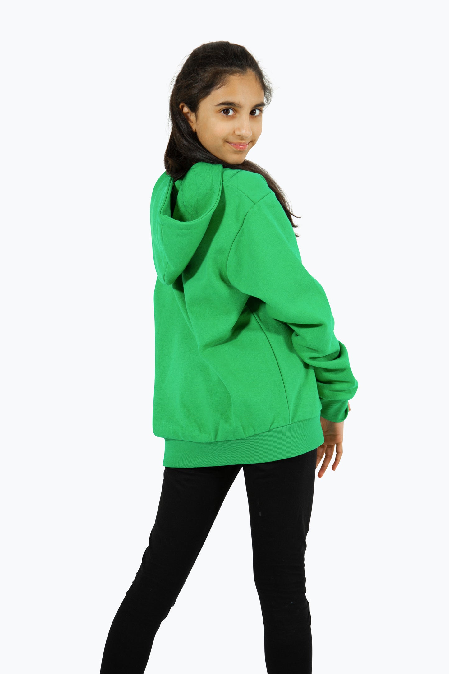 Hype Girls Green Script Hoodie