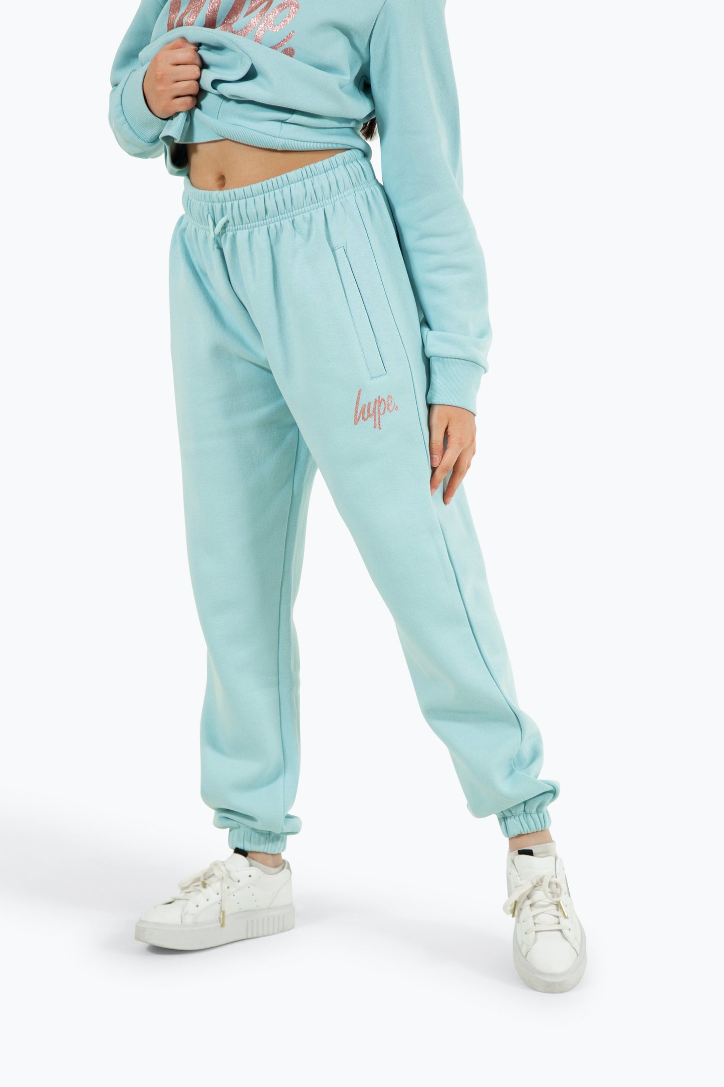 Hype Girls Light Blue Script Joggers