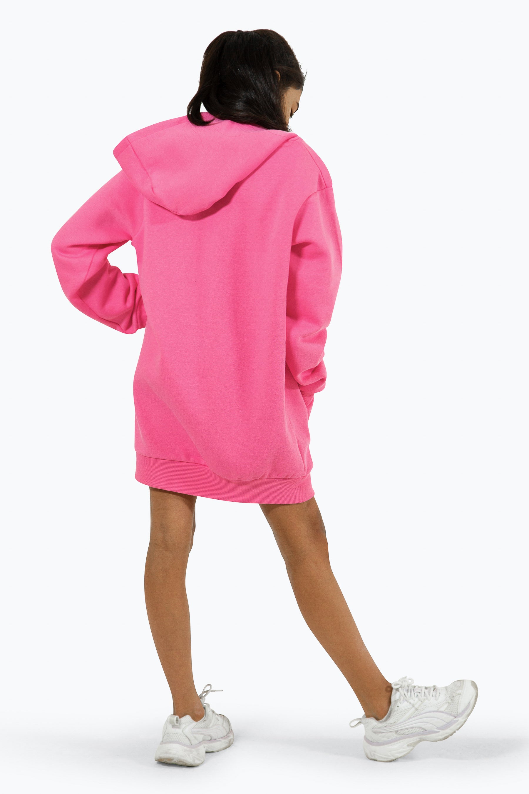 Hype Girls Pink Leopard Hoodie Dress