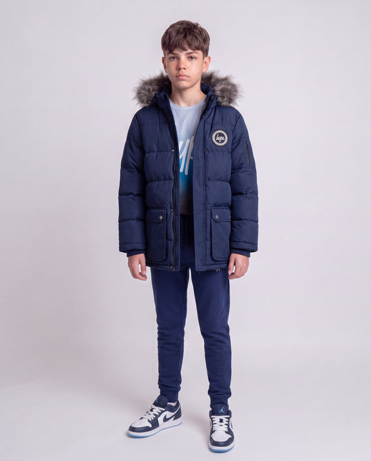 Hype Kids Navy Parka Jacket