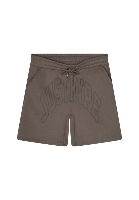 Justhype Mens Brown College Outline Shorts