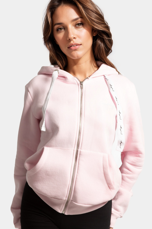 Pink zip up jackets best sale