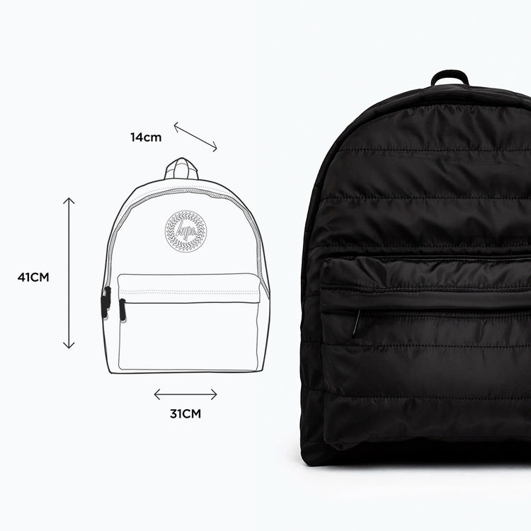 HYPE UNISEX BLACK QUILTED SCRIBBLE BACKPACK