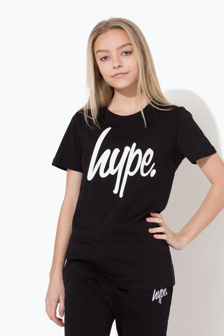 Hype Black Script Kids T-Shirt