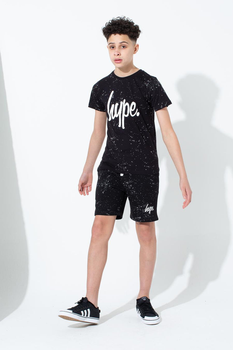 Hype Black Aop Speckle Kids Shorts