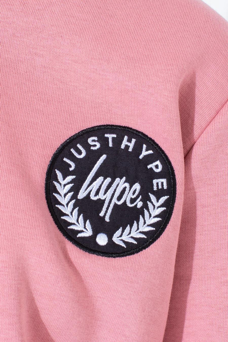 HYPE PINK CREST GIRLS PULLOVER HOODIE