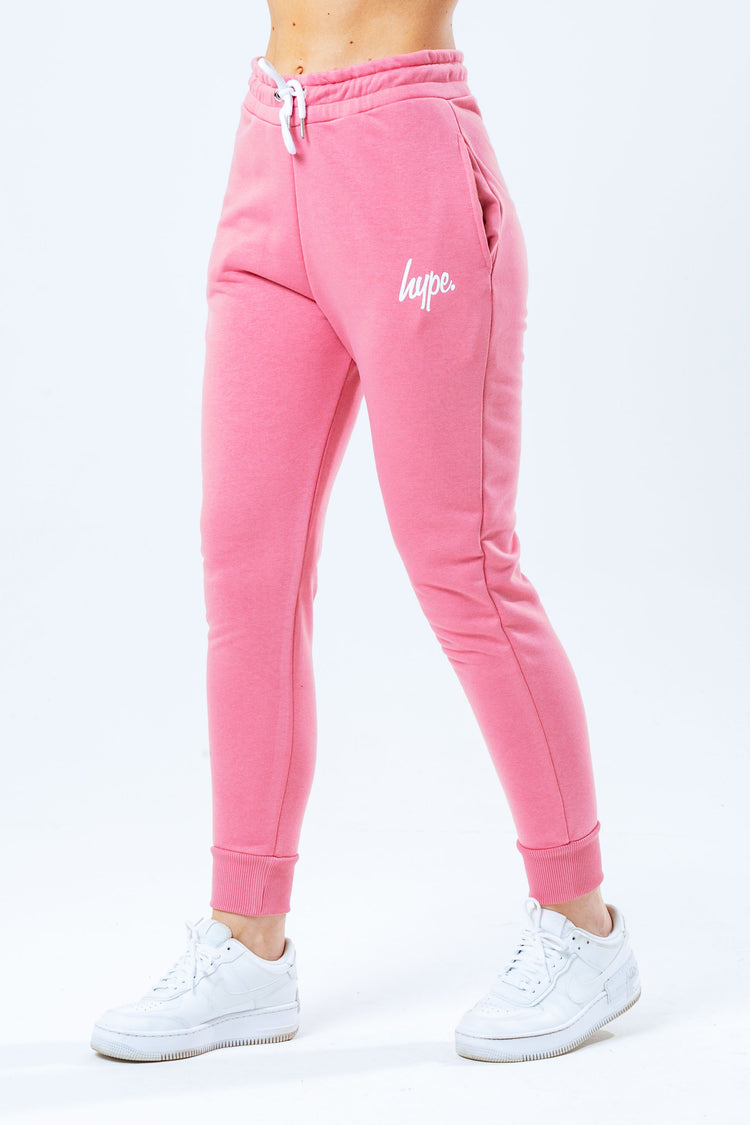 HYPE PINK WHITE SCRIPT WOMENS JOGGERS