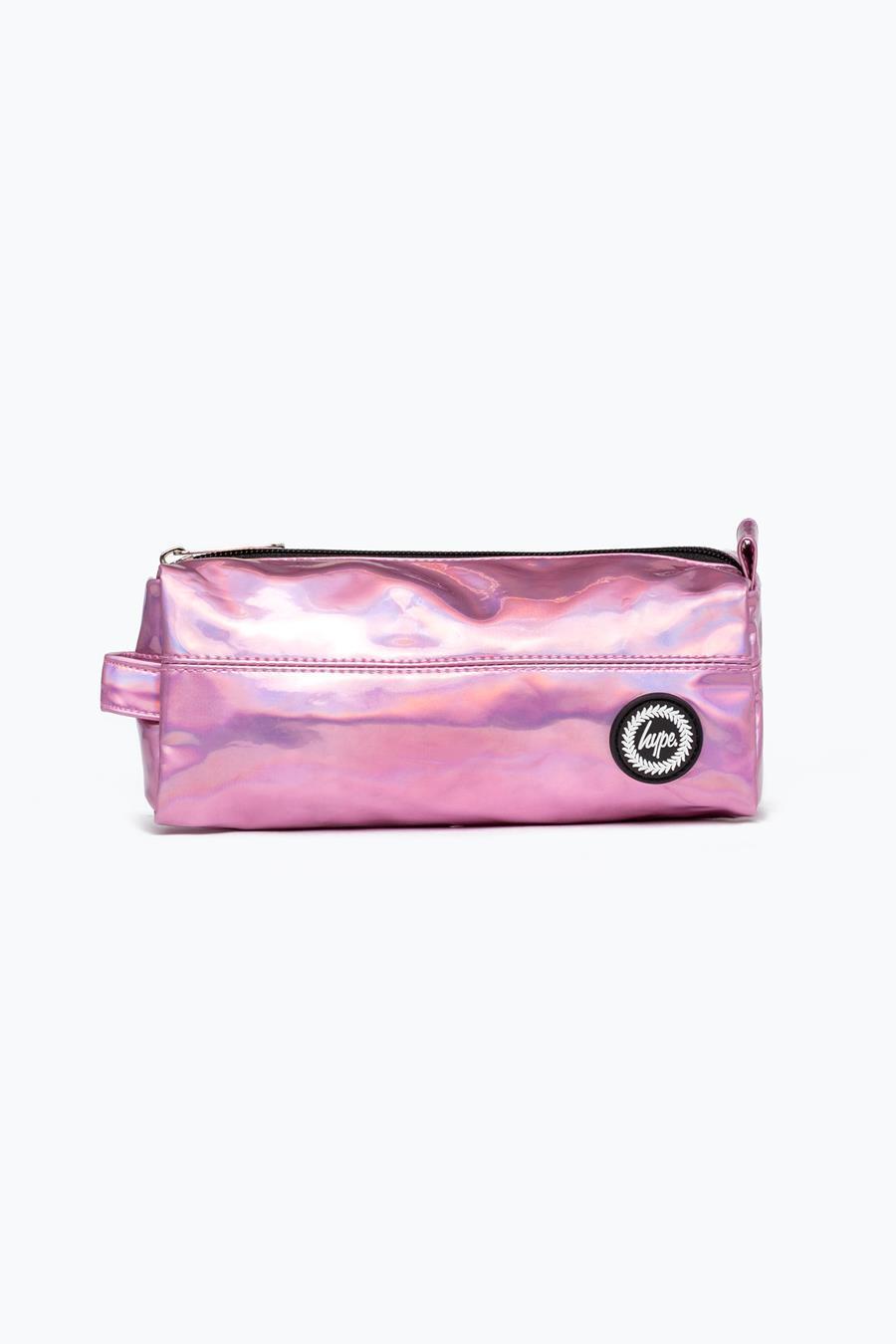 HYPE PINK HOLOGRAPHIC PENCIL CASE