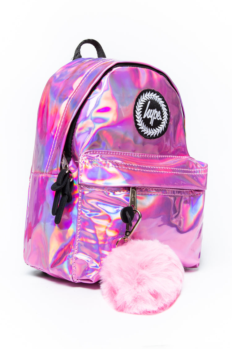 HYPE PINK HOLOGRAPHIC MINI BACKPACK