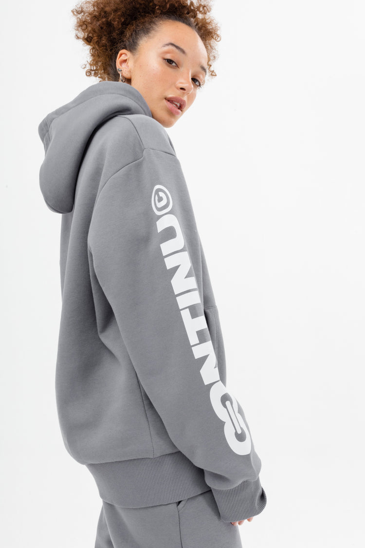 CONTINU8 CHARCOAL GREY OVERSIZED HOODIE