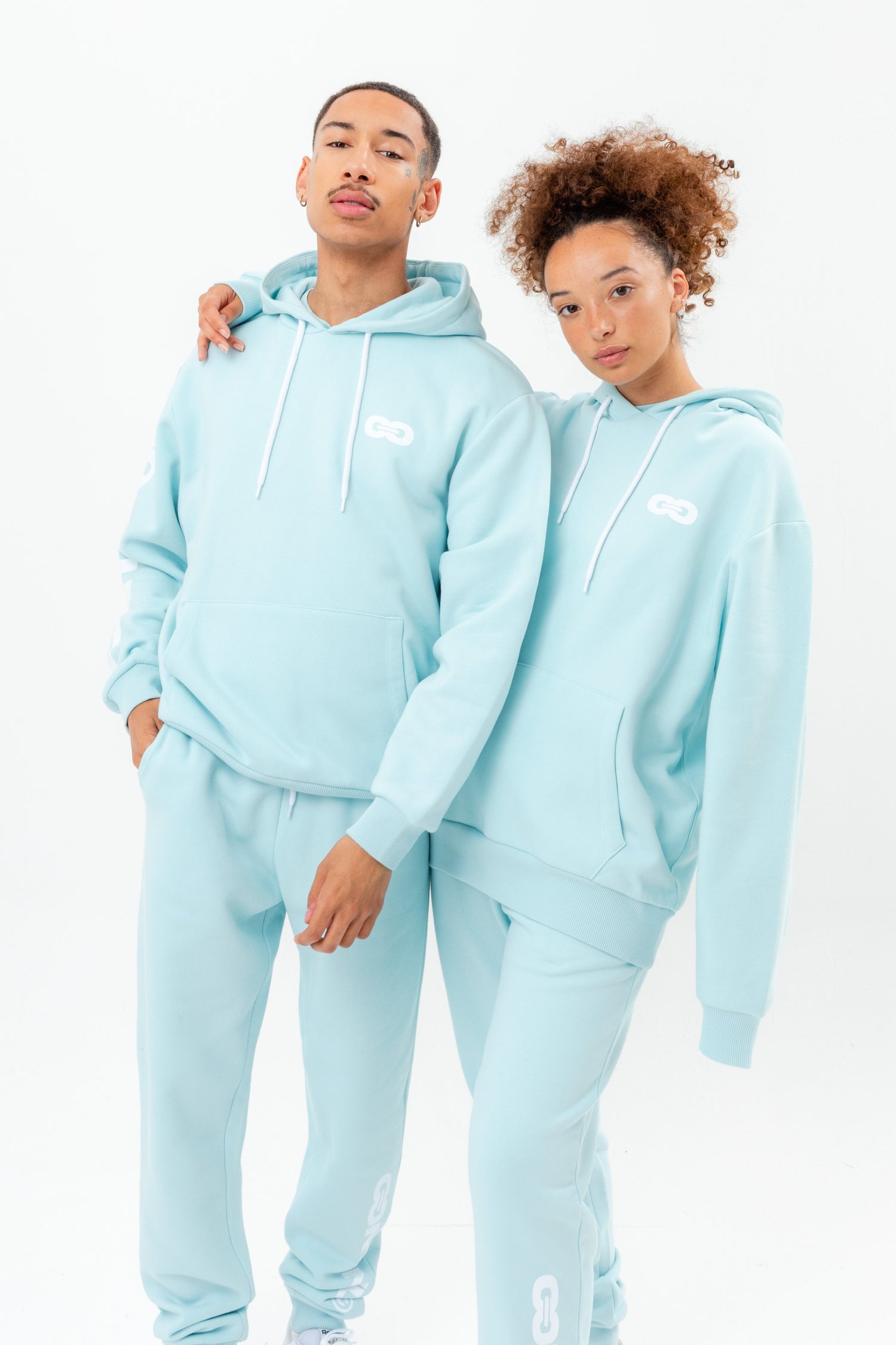 CONTINU8 PALE BLUE OVERSIZED HOODIE | Hype.