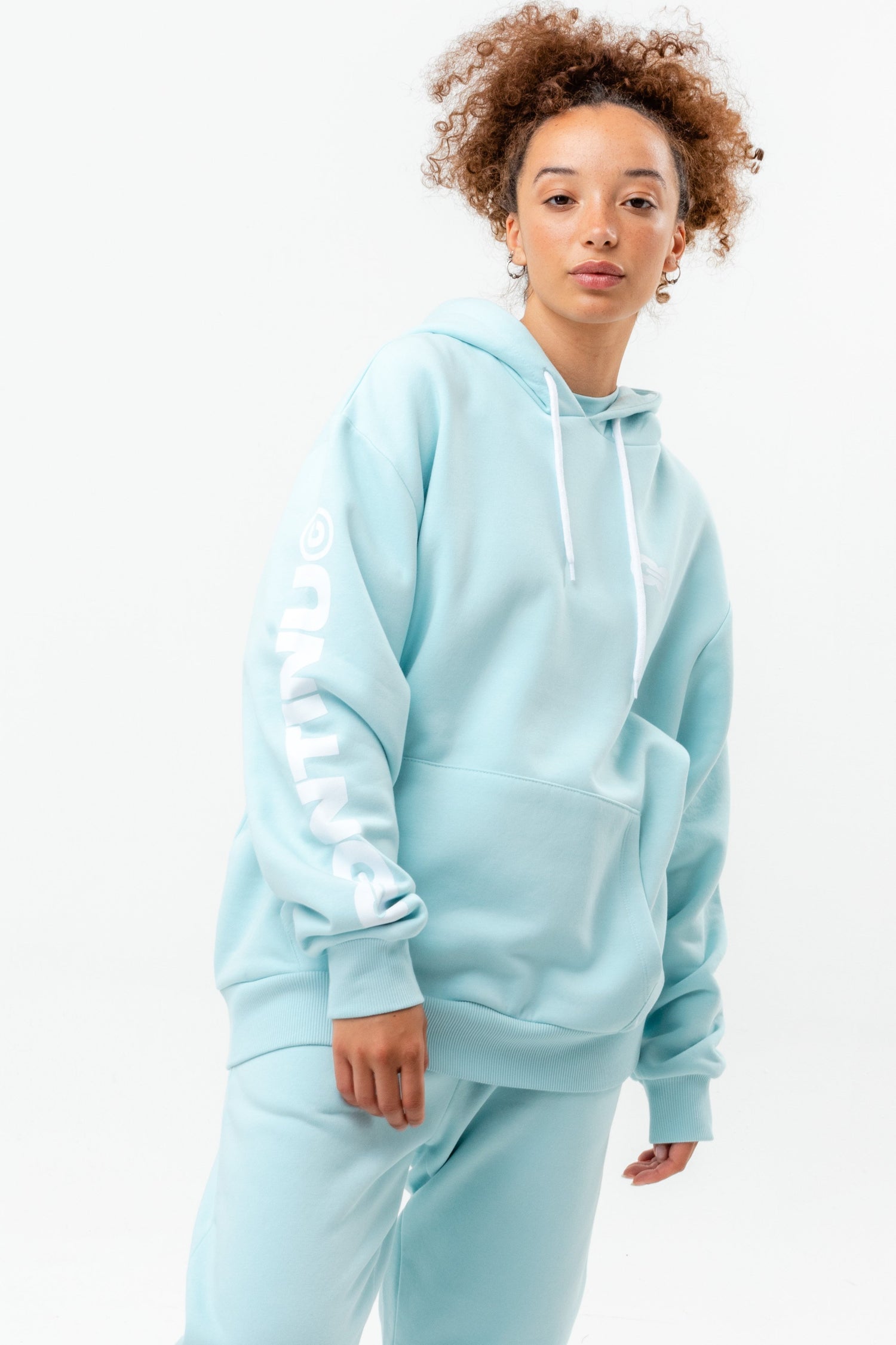 CONTINU8 PALE BLUE OVERSIZED HOODIE | Hype.