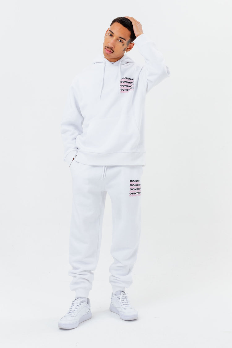 CONTINU8 WHITE OVERSIZED PULLOVER HOODIE