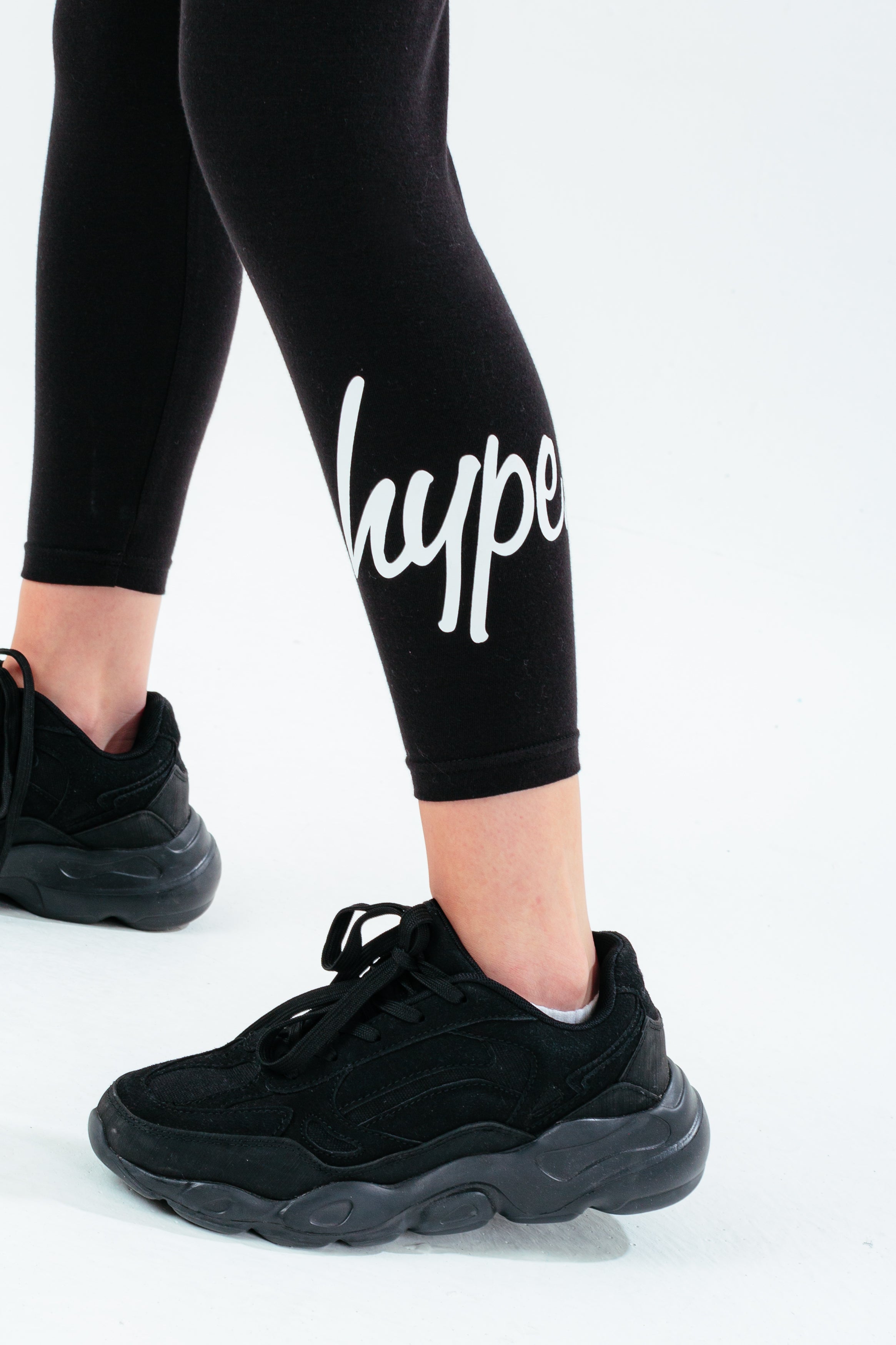 Hype Girls Black Script T Shirt Leggings Set Hype