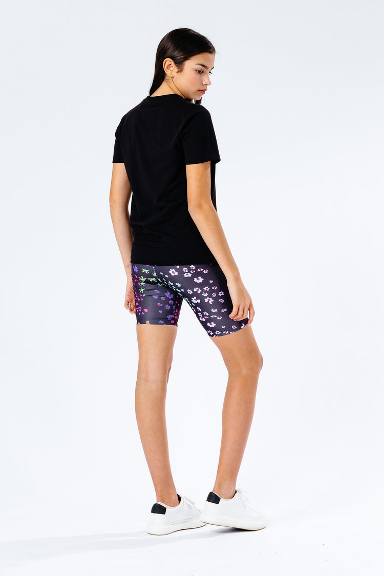 Hype Black Floral Ditsy Kids T-Shirt & Cycling Shorts Set