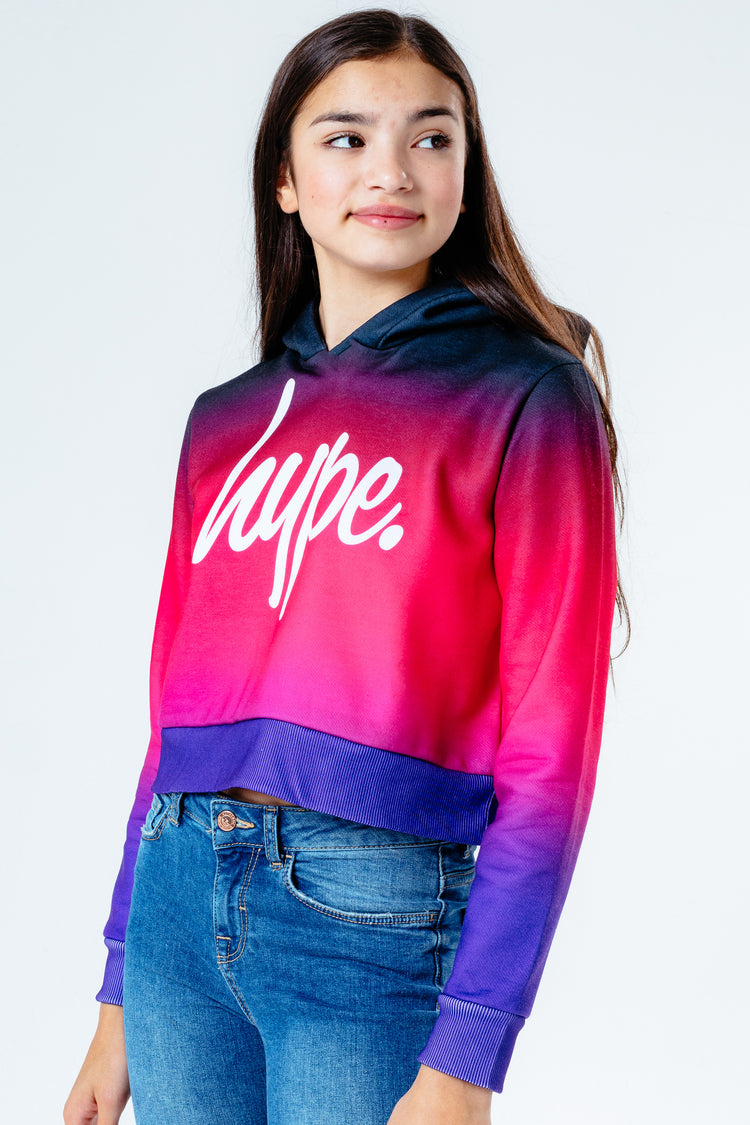 Hype Pretty Fade Kids Crop Pullover Hoodie
