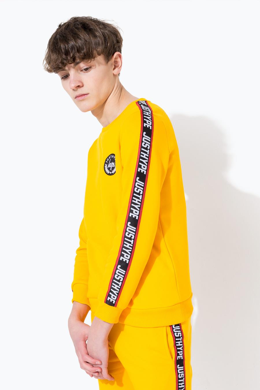Hype Yellow Taylor Tape Kids Crew Neck