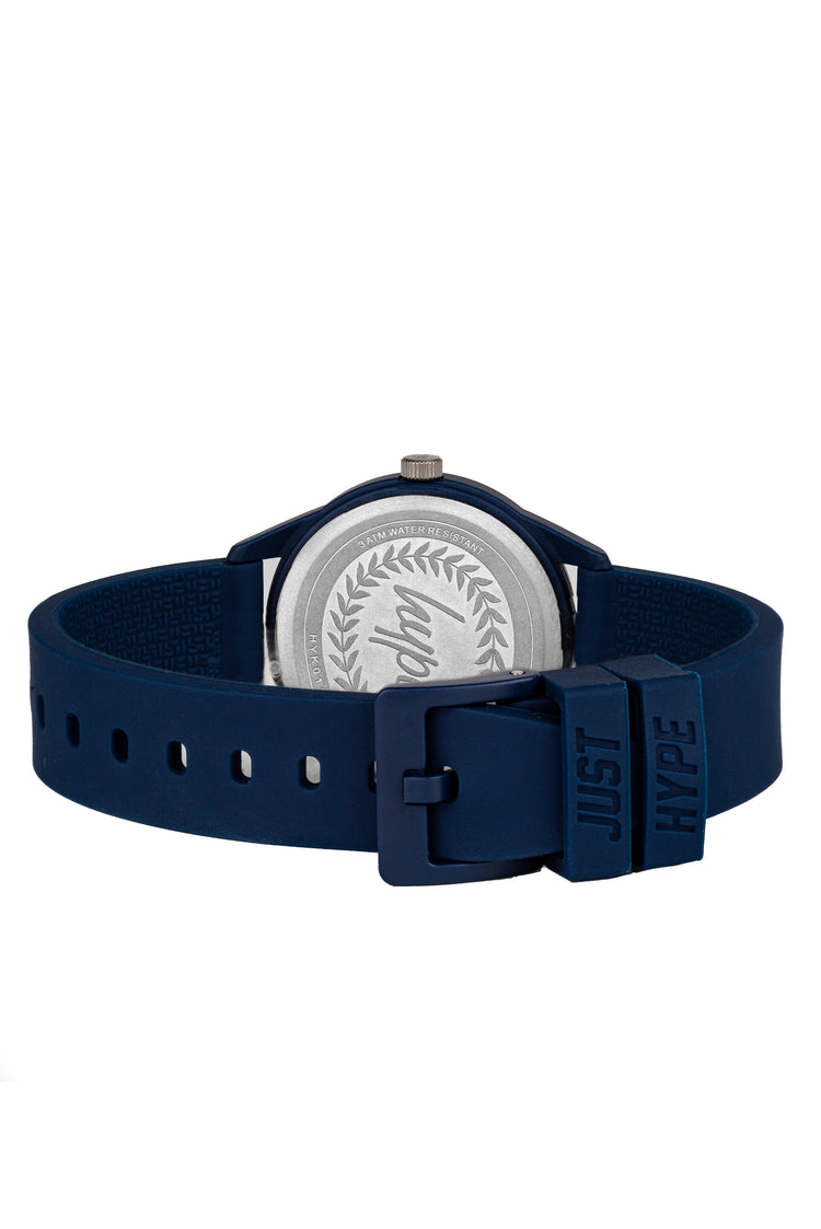HYPE KIDS GREEN & NAVY DRIP SILICONE STRAP WITH GREEN DIAL