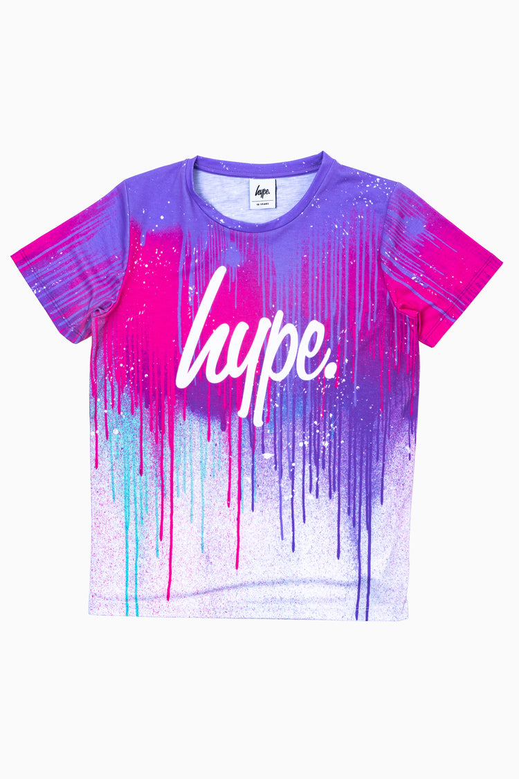 Hype Lilac Spray Drips Kids T-Shirt