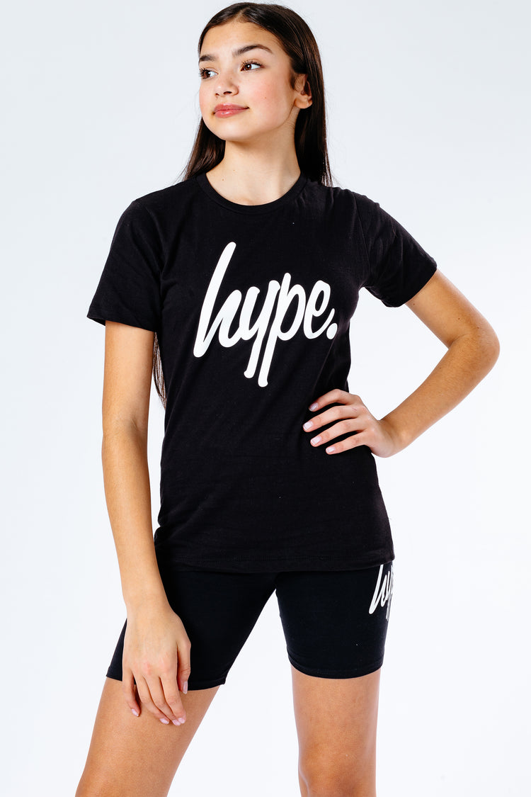 Hype Black Kids T-Shirt & Cycle Shorts Set