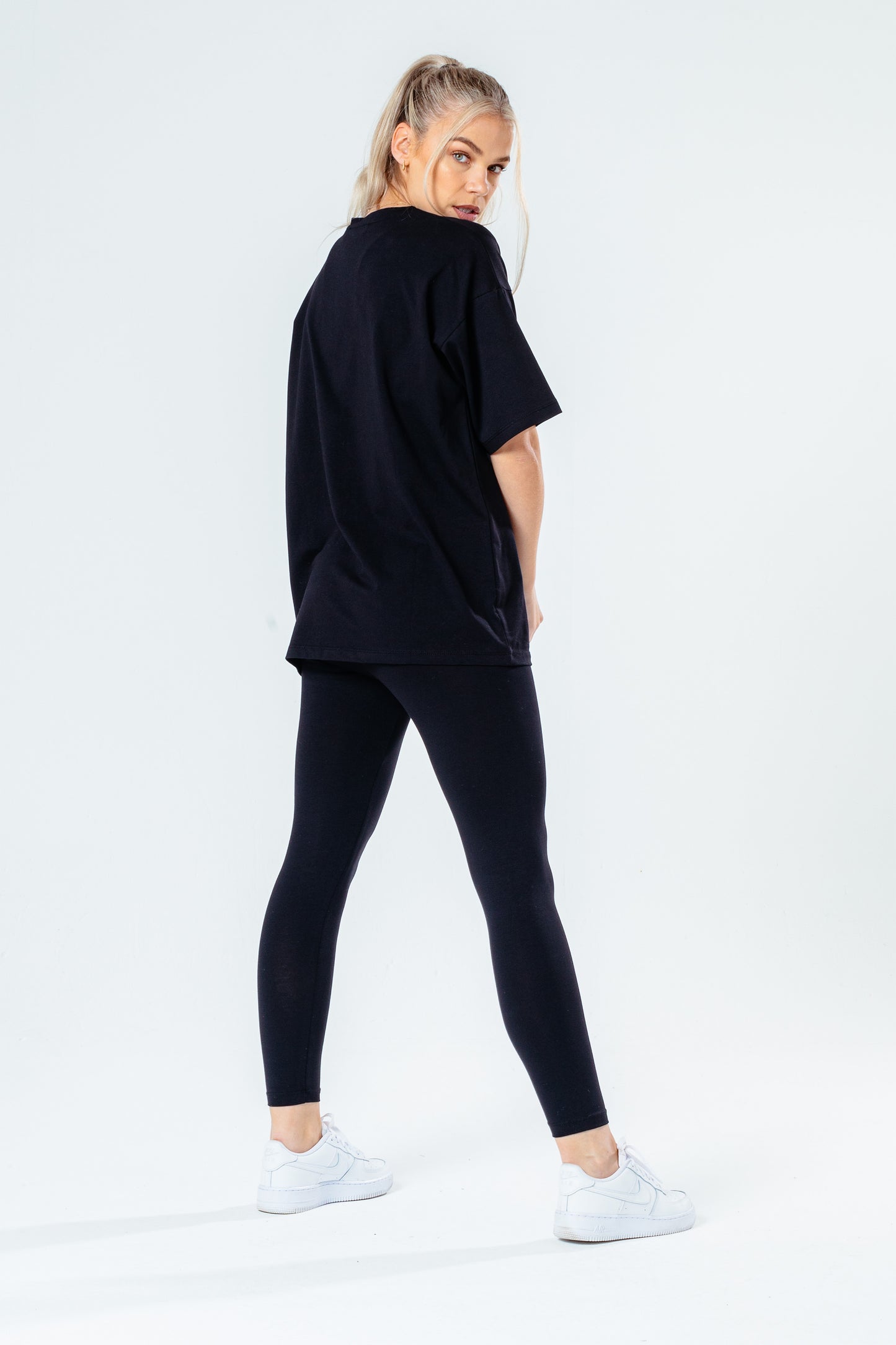 Hype Black Oversized T-Shirt & Leggings Women'S Set