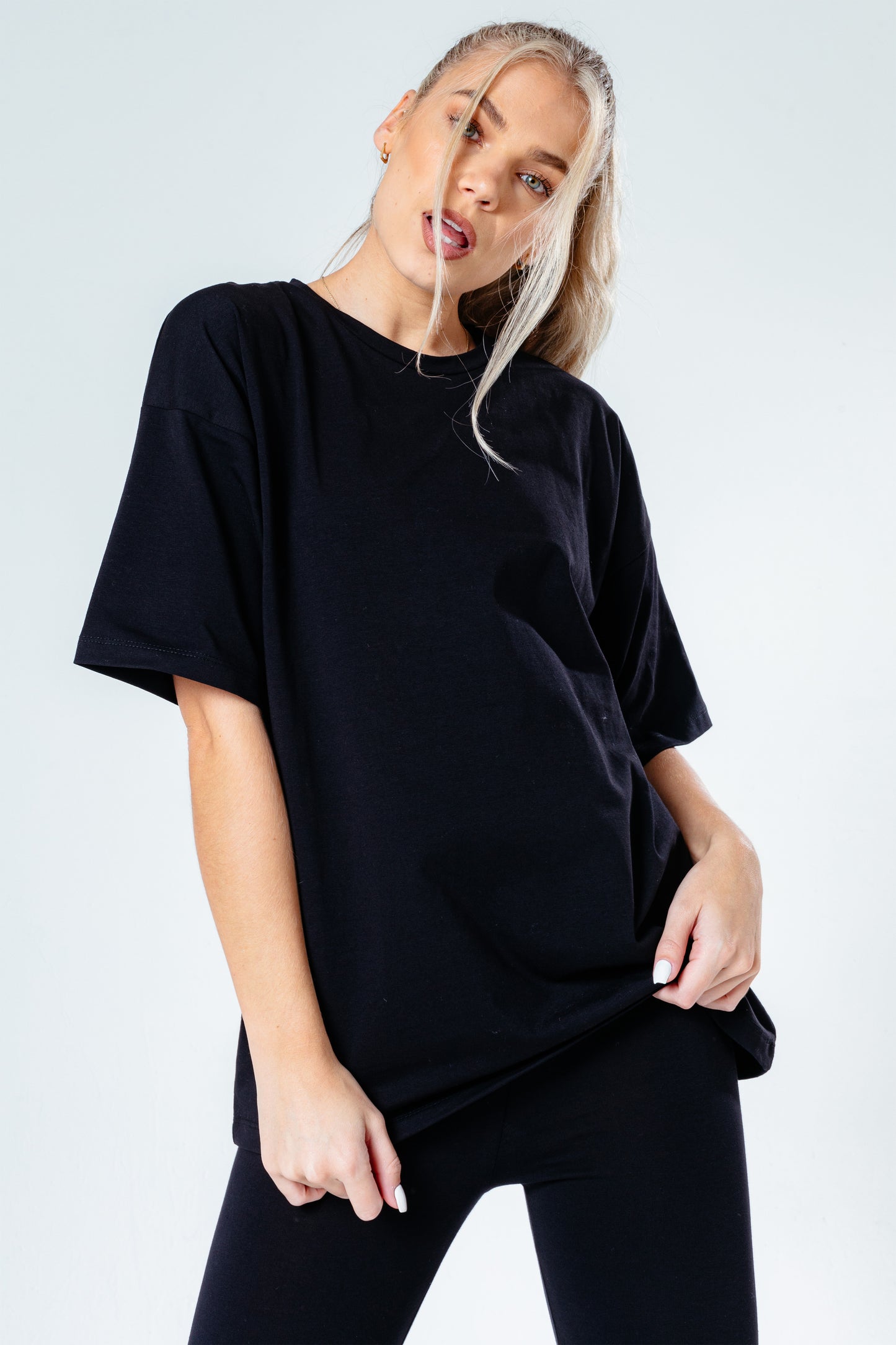 Hype Black Oversized T-Shirt & Leggings Women'S Set