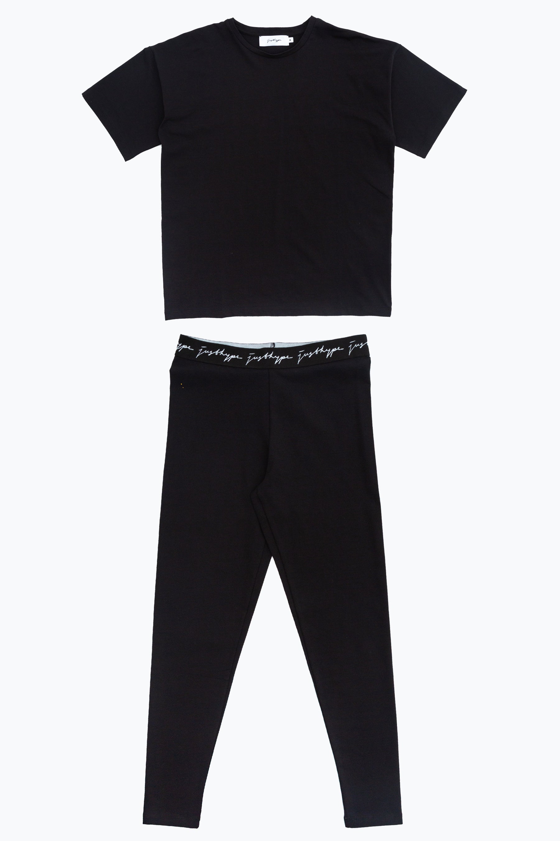 Hype Black Oversized T-Shirt & Leggings Women'S Set