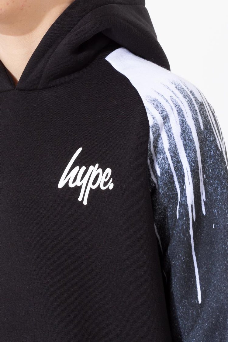 Hype White Drip Panel Sleeve Kids Pullover Hoodie