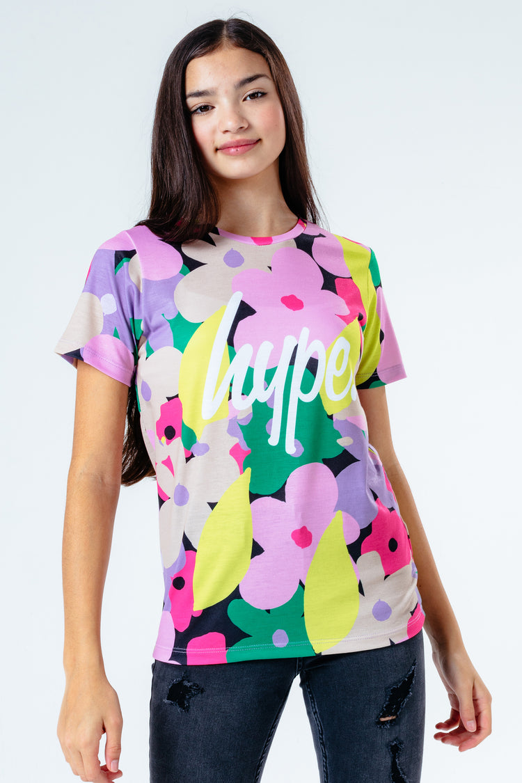 Hype Multi Floral Bloom Kids T-Shirt