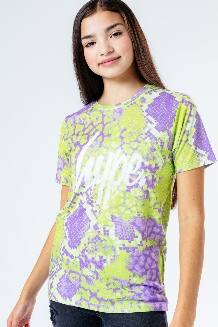 Hype Green Neon Snake Kids T-Shirt