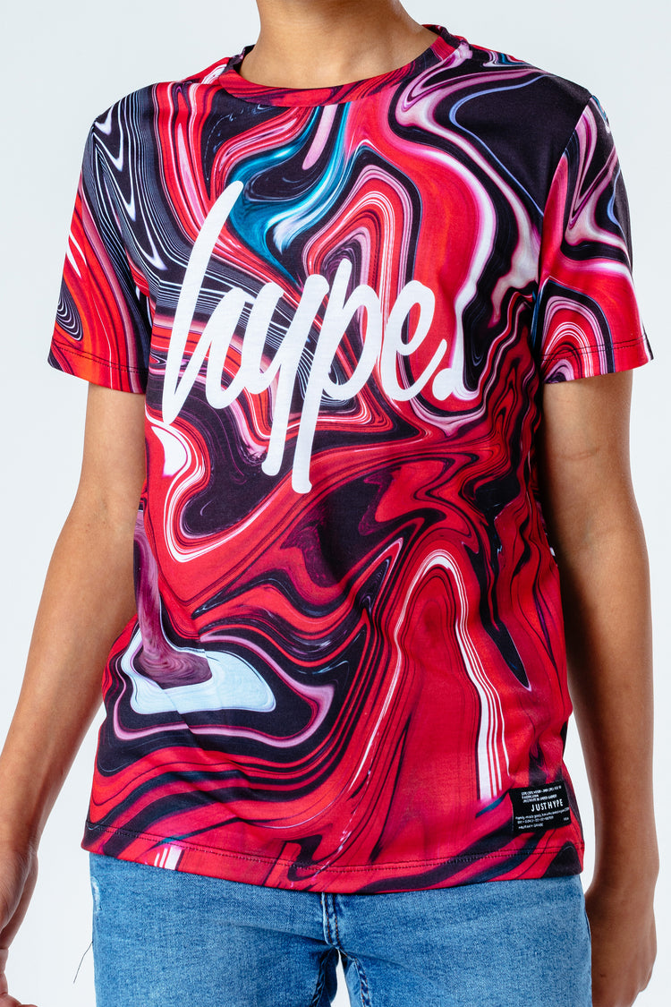 Hype Red Marble Swirl Kids T-Shirt