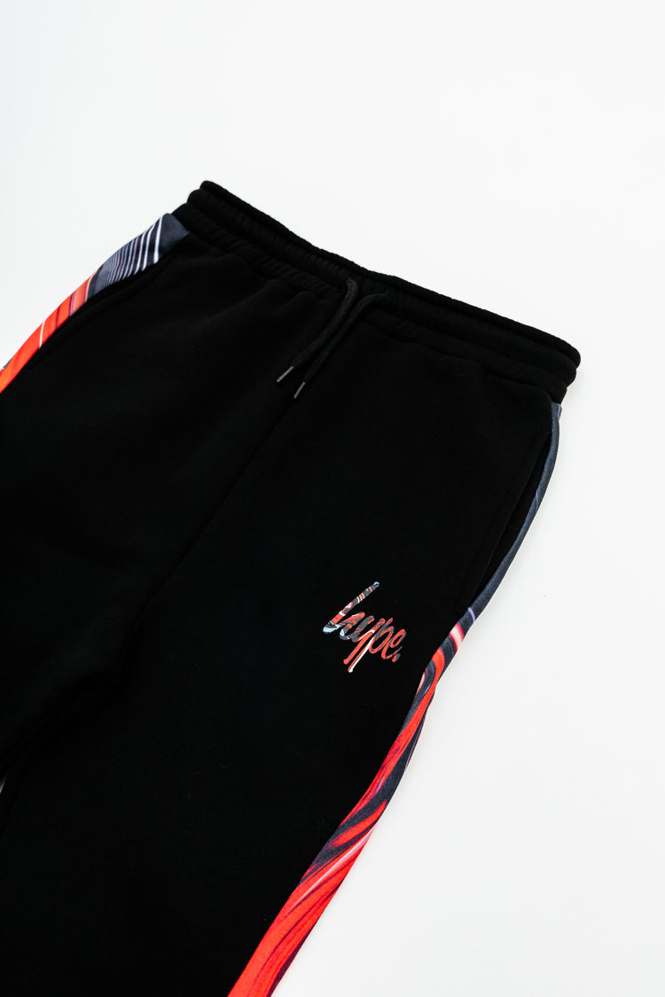 Hype Red Marble Panel Kids Joggers