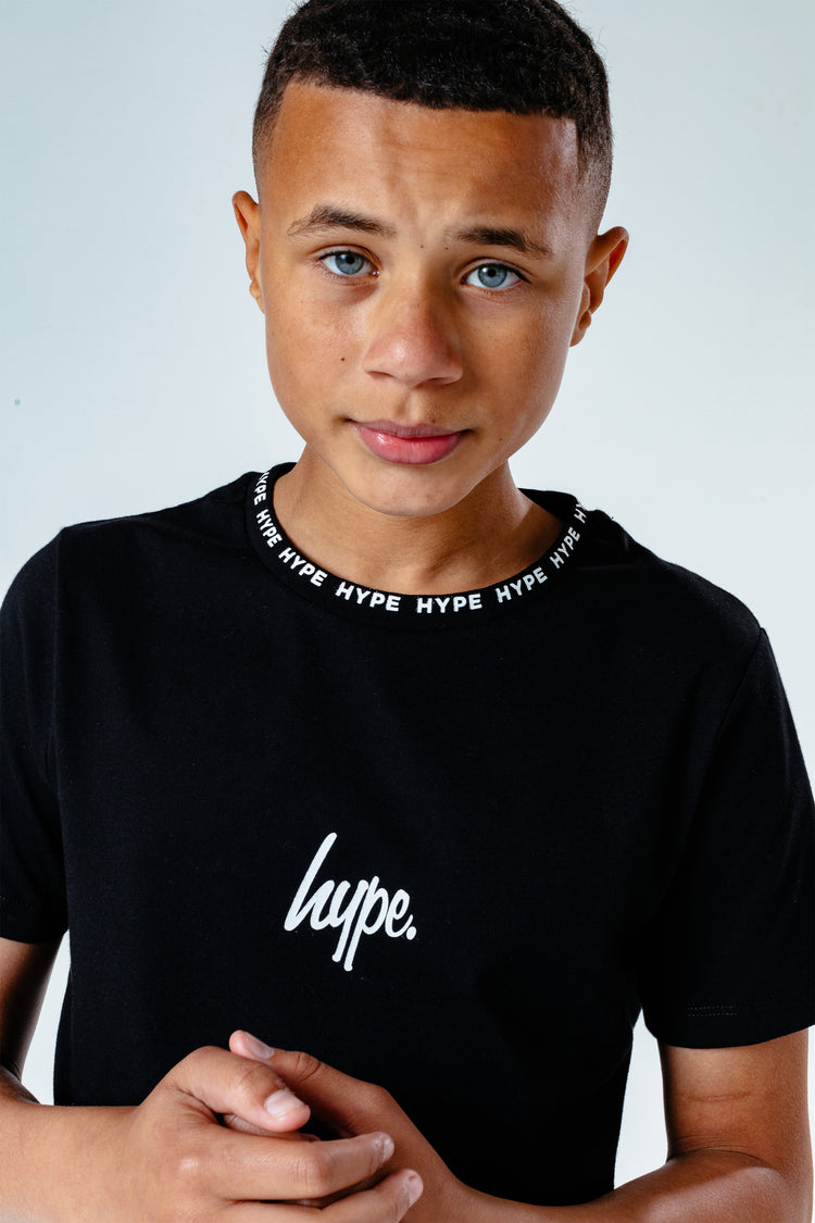 Hype Black Collar Logo Kids T-Shirt