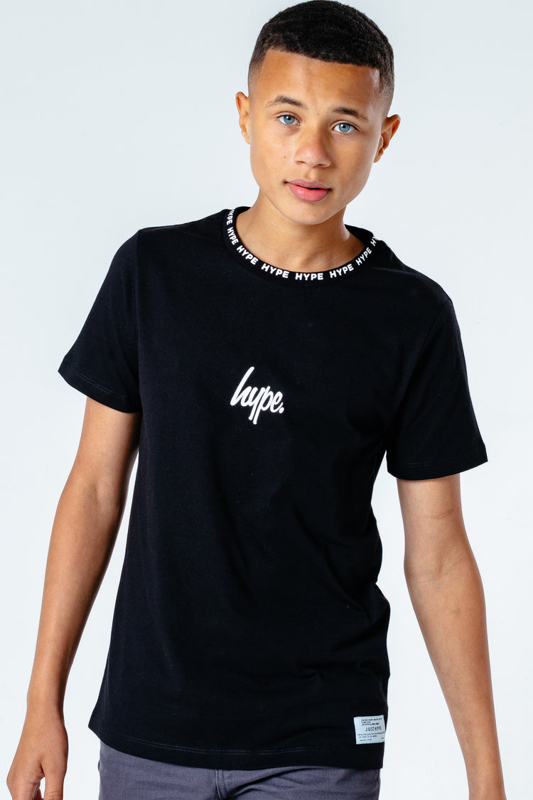 Hype Black Collar Logo Kids T-Shirt