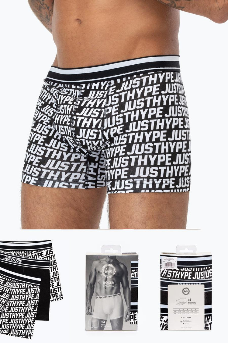 HYPE JUSTHYPE MENS BOXER SHORTS X3 PACK