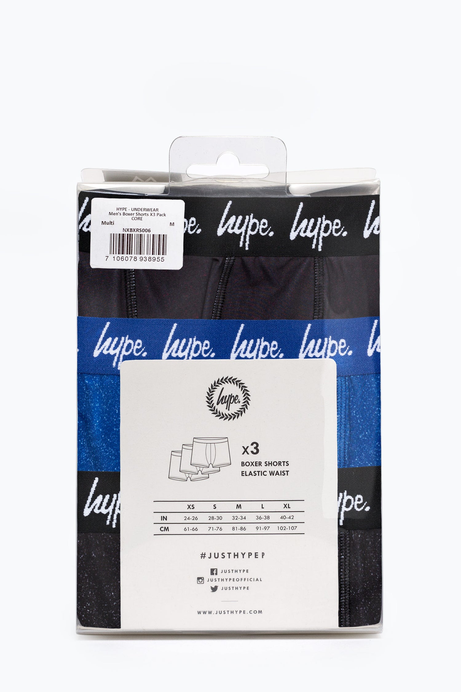 HYPE FADED SPECKLE MENS BOXER SHORTS X3 PACK